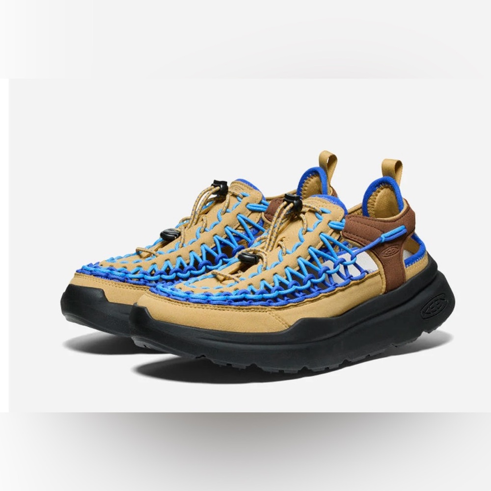 Keen Uneek WK Sandals Men's 10 Woven Shoes Khaki Black Blue Outdoor Shoes